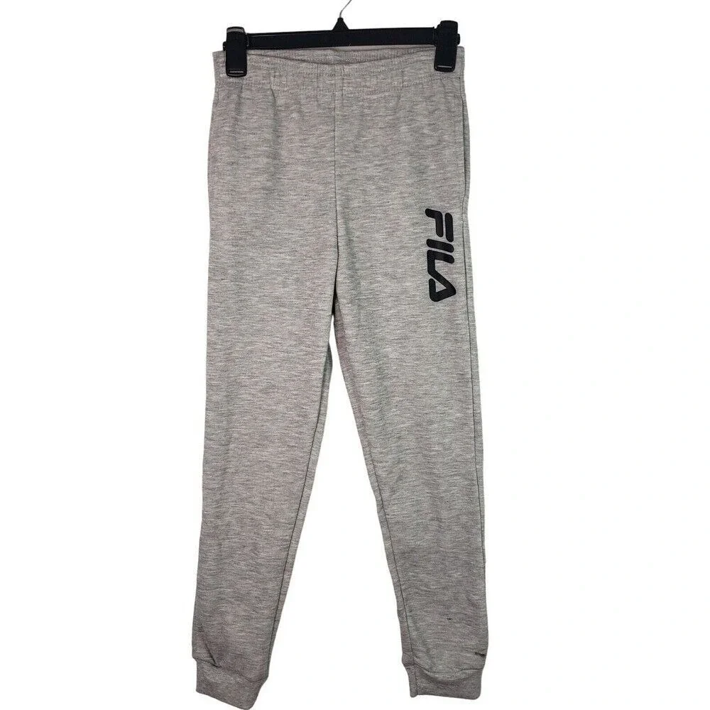 Fila Joggers Sweatpants Kids Gray Athletic‎ Comfy Casual Pants Size M(10/12)